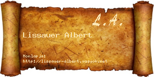 Lissauer Albert névjegykártya